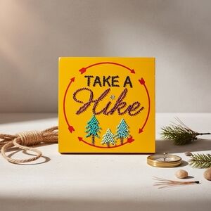 Colorful 'Take a Hike' Block Art